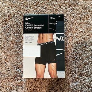 NWT 3 pack Nike Men's Black Cotton Stretch Boxer Briefs size medium